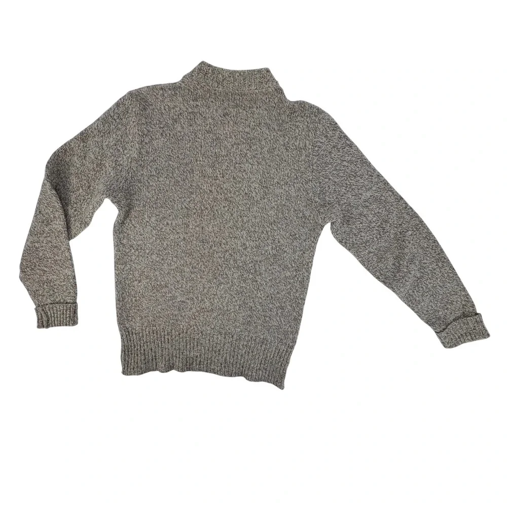 Vtg Eddie Bauer Mens Medium Tall Crewneck Sweater Oatmeal Marl Knit Ribbed Trim - Picture 3 of 5